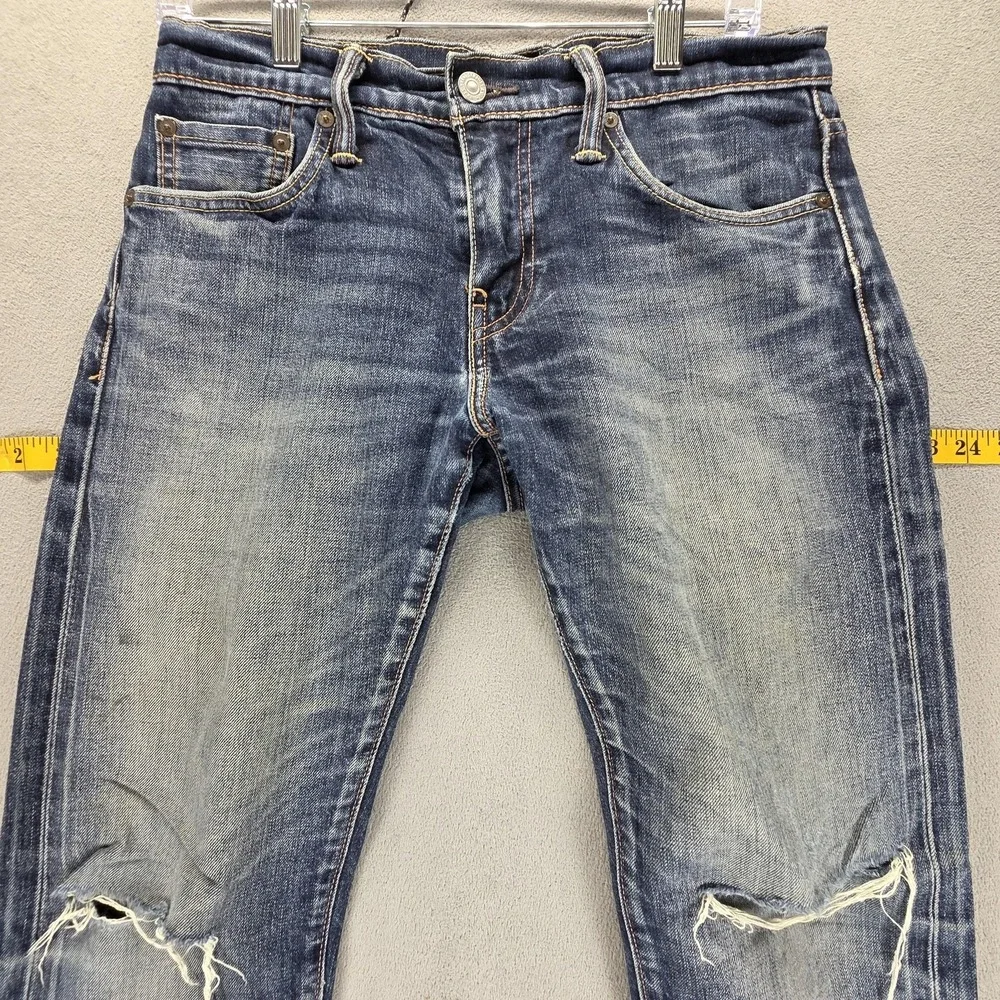 Levis 511 Jeans Mens‎ 29x32 Blue Selvedge Thrashed Whiskers Honeycomb Zip Fly